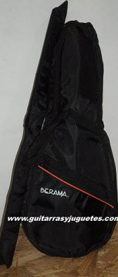 funda de color negro con vivos naranjas para violin de Paracho